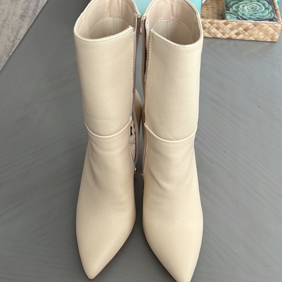 Lulu’s Dawson Bone Pebble Pointed Toe Mid-Calf Booties - Picture 2 of 3